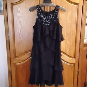 SLNY Black & Sequined Cocktail Dress Women's 10